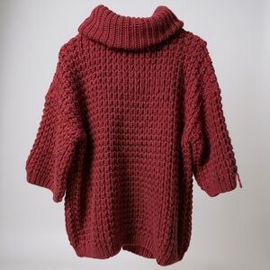 Anthropologie Burgundy Cowl Neck Sweater
